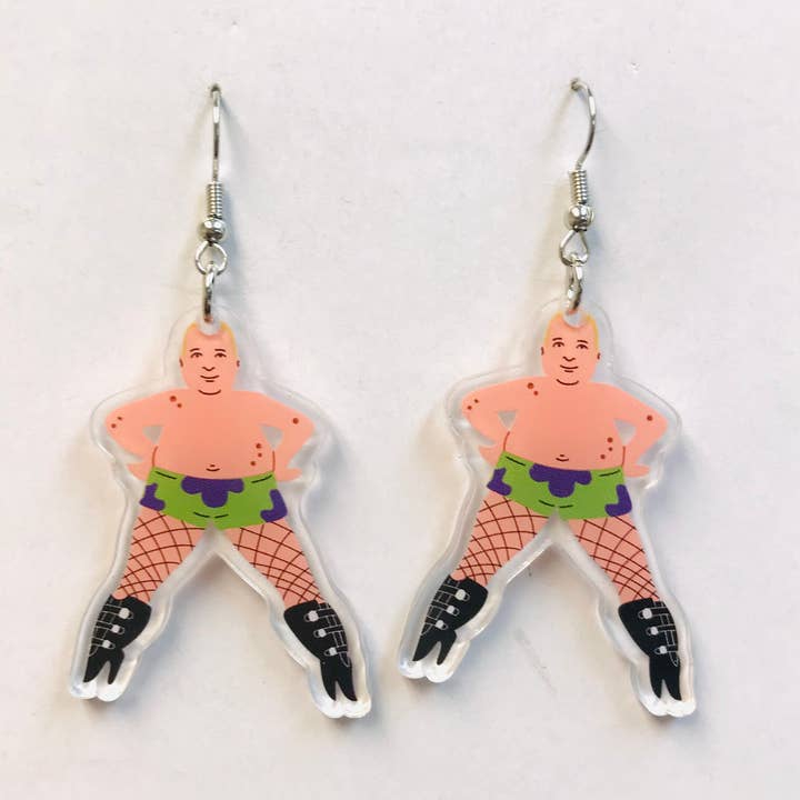 SimpleNGreat - Wholesale Dangle Earrings - Acrylic Hottie Earrings - Fishnet Stocking Design