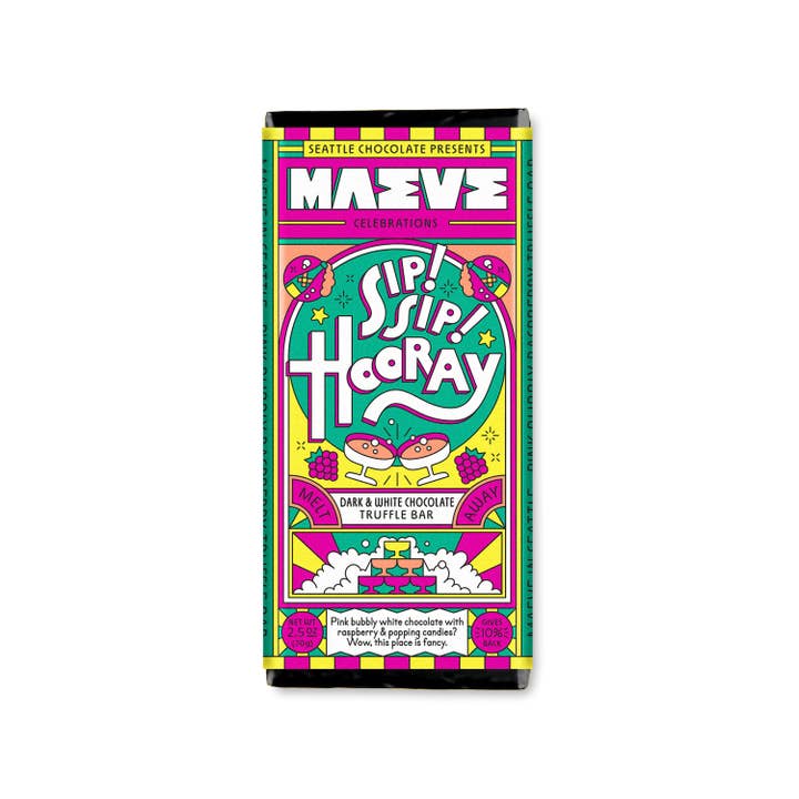 Seattle Chocolate Presents Maeve - Wholesale Chocolate Bar - Sip Sip Hooray Truffle Bar