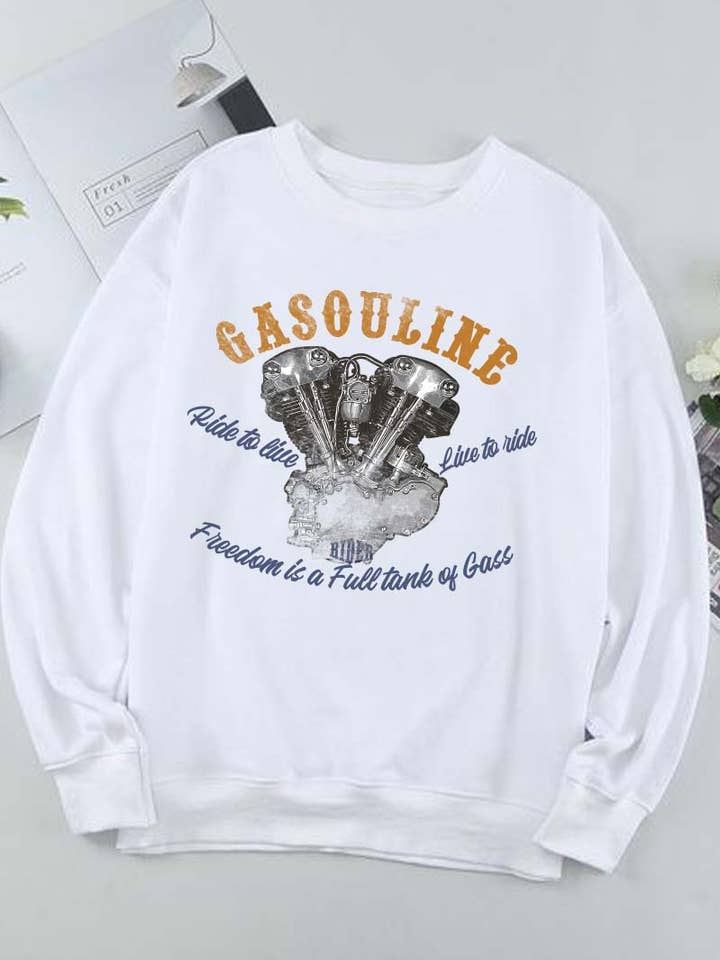 Sudaderas estampadas M7632-SW GASOULINE para venta al por mayor de HARANG