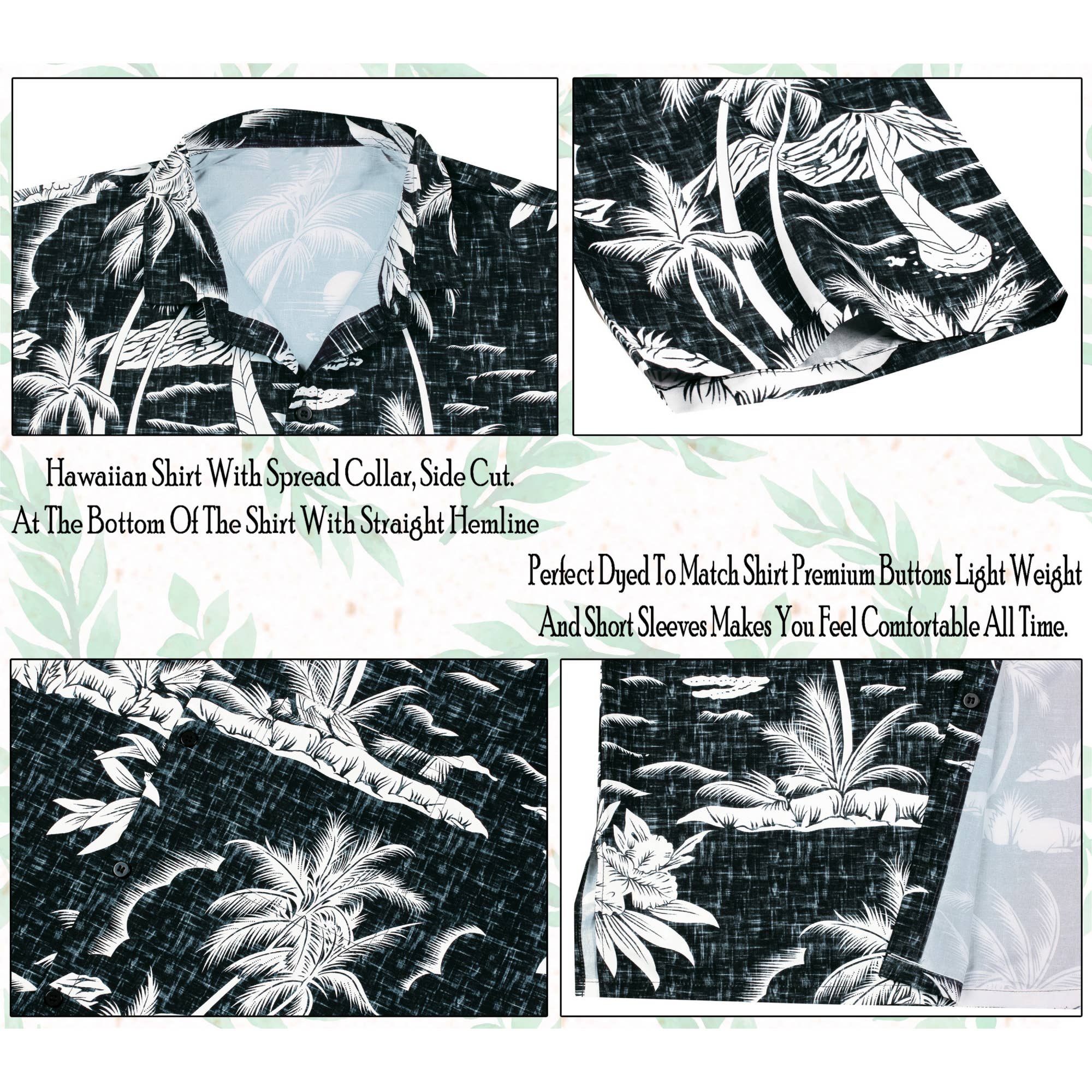 La Leela Men's Beach Hawaiian Shirt Island Palm Tree P00006 for wholesale on Faire4