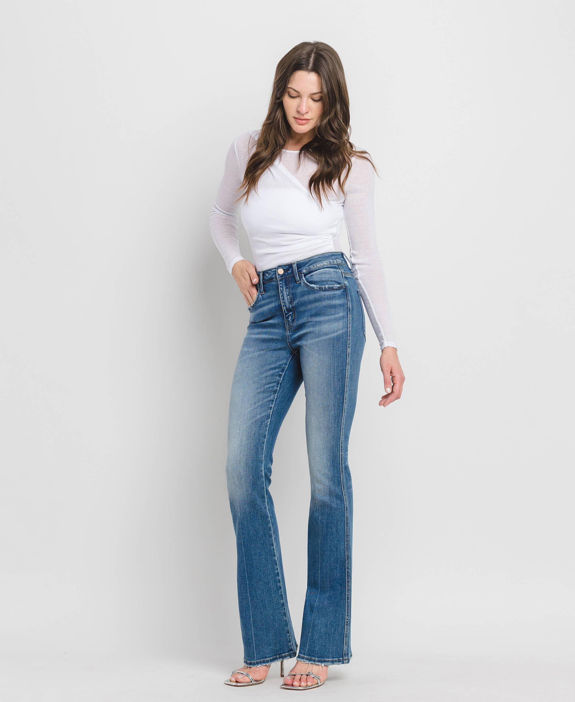 ERR FREE HIGH RISE FULL LENGTH BOOTCUT JEANS F5099 for wholesale on Faire9