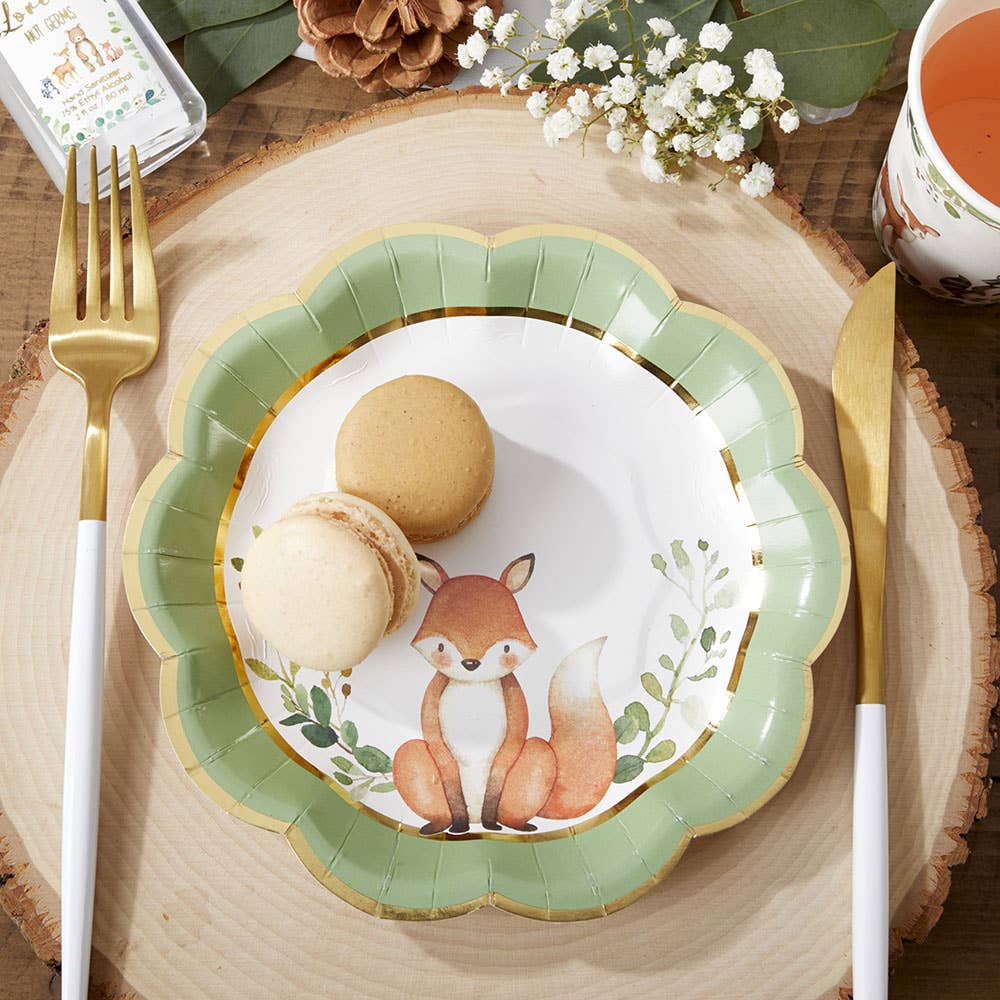 Kate Aspen - Wholesale Disposable Plate - Woodland Baby 7 in. Premium Paper Plates (Set of 16)1