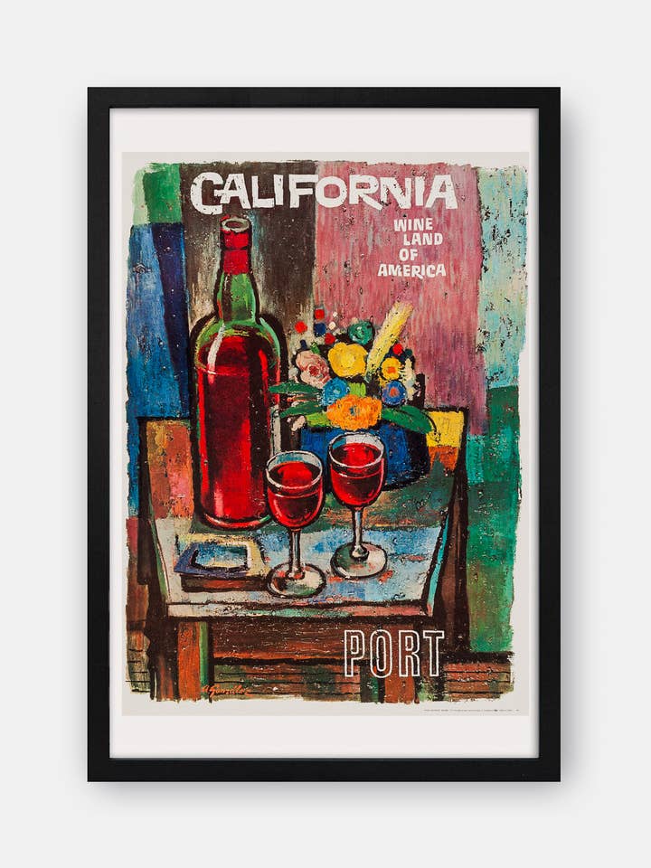 Poster Californie : terre viticole d'Amérique des années 1960 pour la vente par The Curious Desk