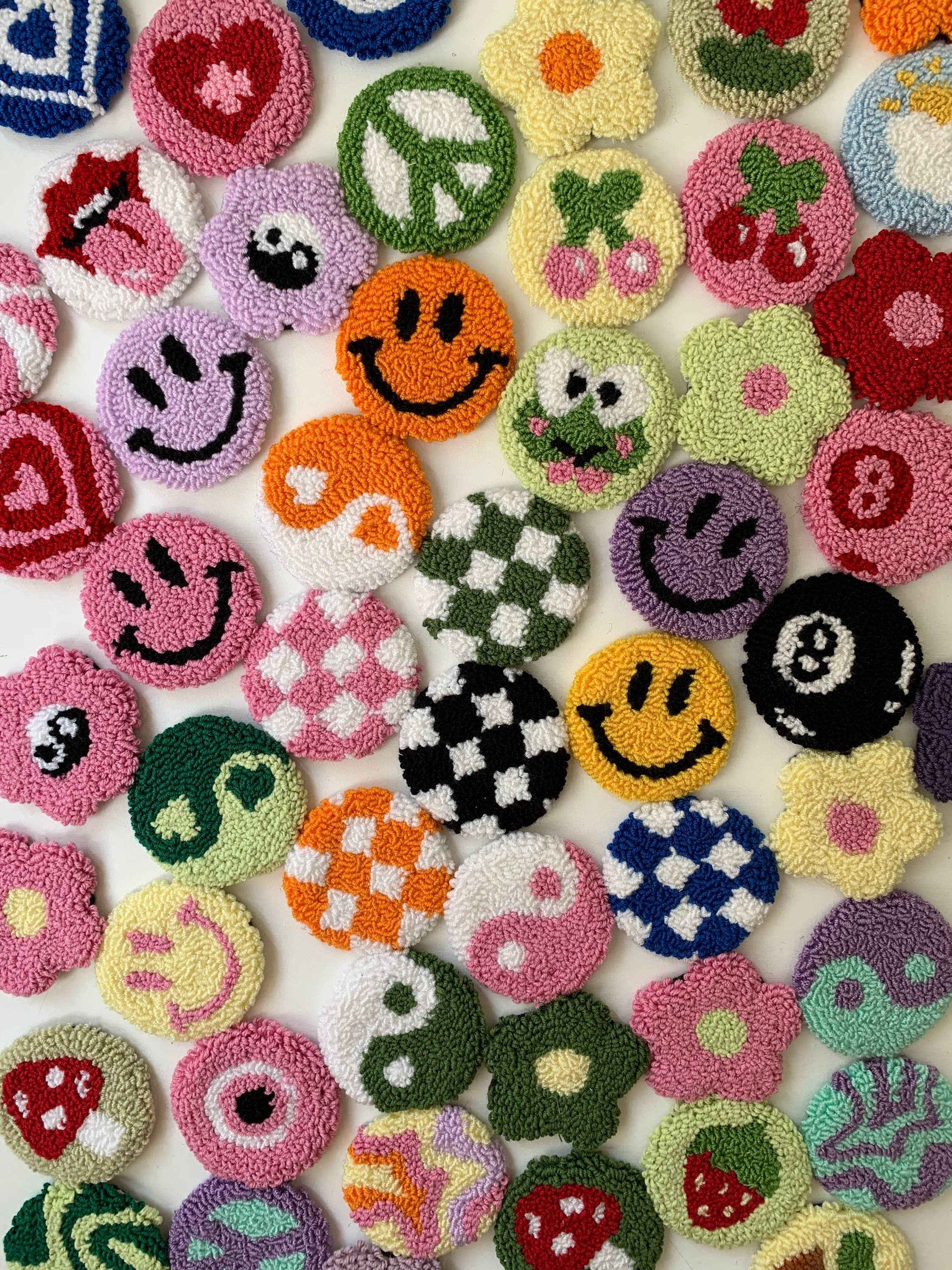 MUUDLAND – wholesale Car coaster – women's – Punch Needle Car Coaster, Tufted Car Coaster, Set Of 21