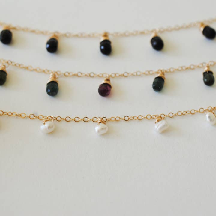 Seaflowerjewelry - Wholesale Pendant/Charm Necklace - Multi Gemstone Drop Necklace2