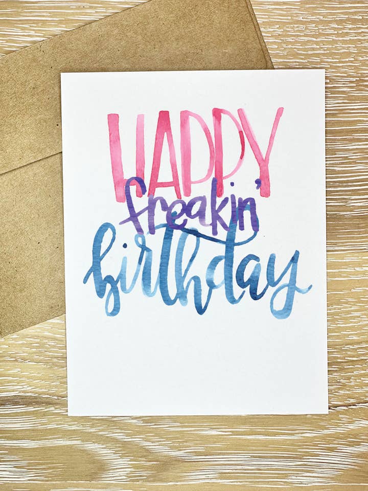 Grattis Freakin' födelsedagskort för wholesale av Humble Hands