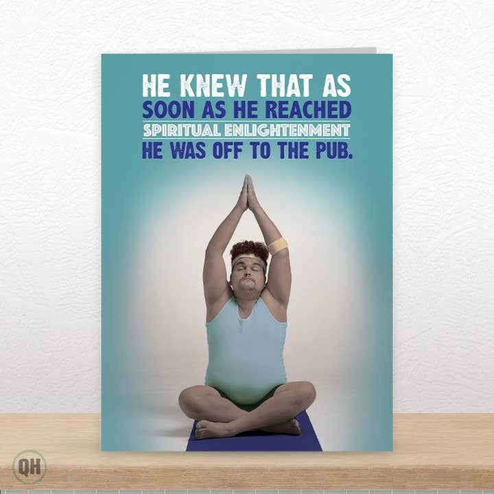 Tarjeta de felicitación divertida de iluminación espiritual de yoga para venta al por mayor de Quitting Hollywood