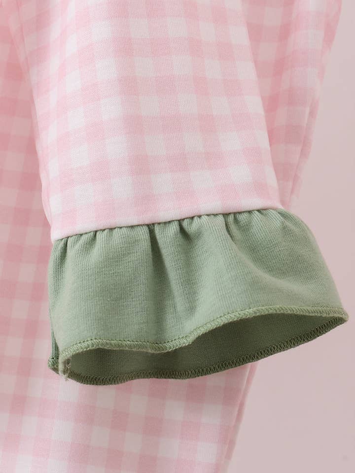 Mom & Co. - Wholesale Sleepwear Set - Kids - Pink nutcracker embroidery gingham pajama set4