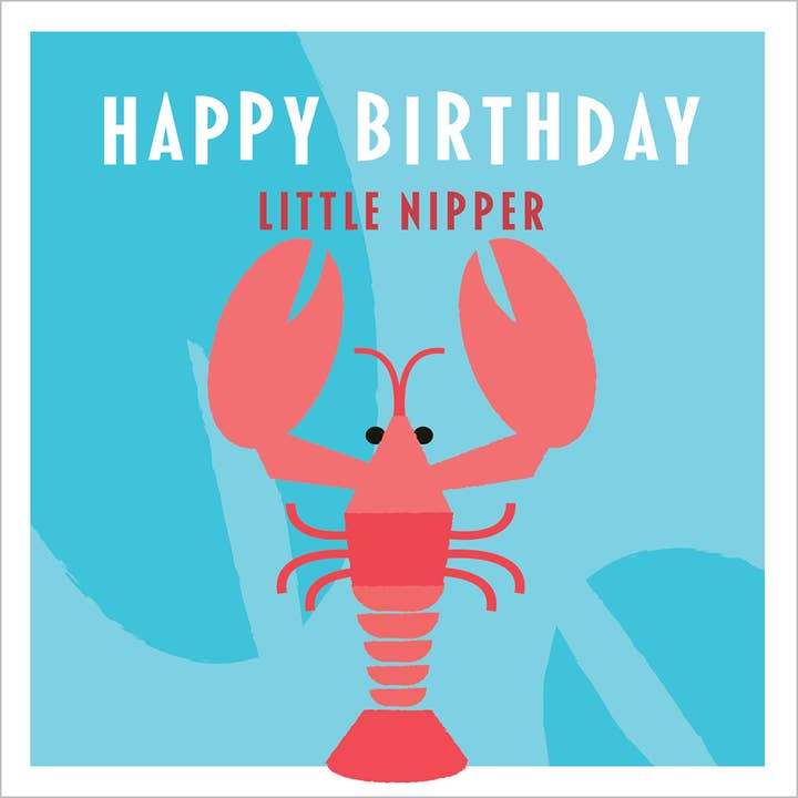 HAPPY BIRTHDAY Geburtstagskarte mit Hummer-Illustration für den Großhandel von Dyson Design