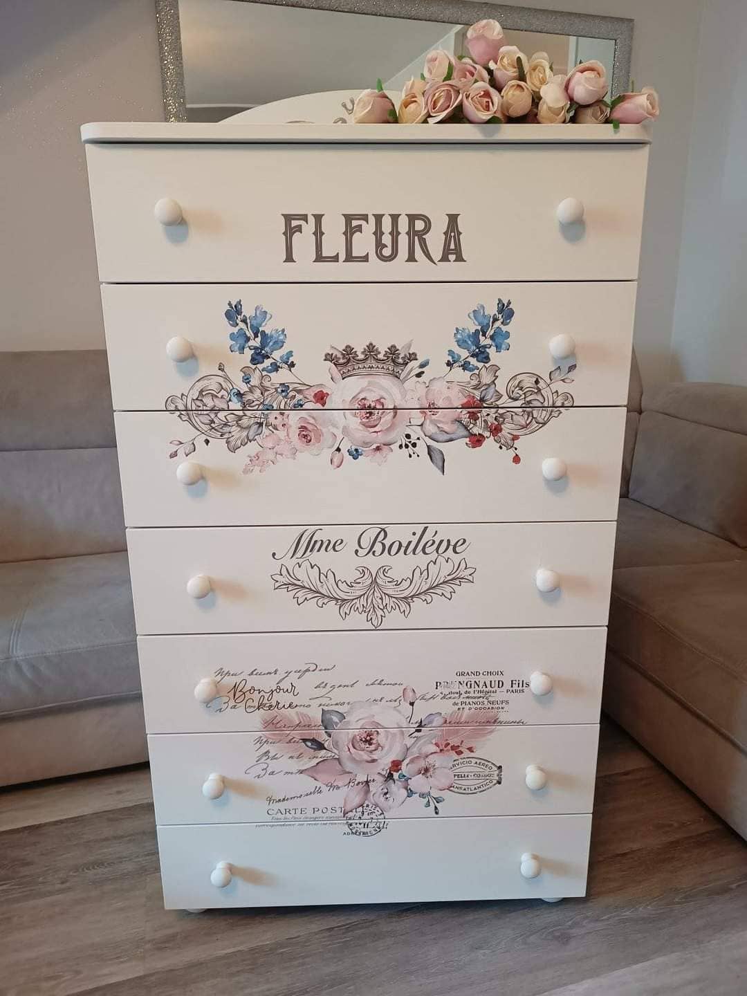 Hokus Pokus - Vente Autocollant mural - Fleura De Paris - Grand motif découpé en 3 feuilles6