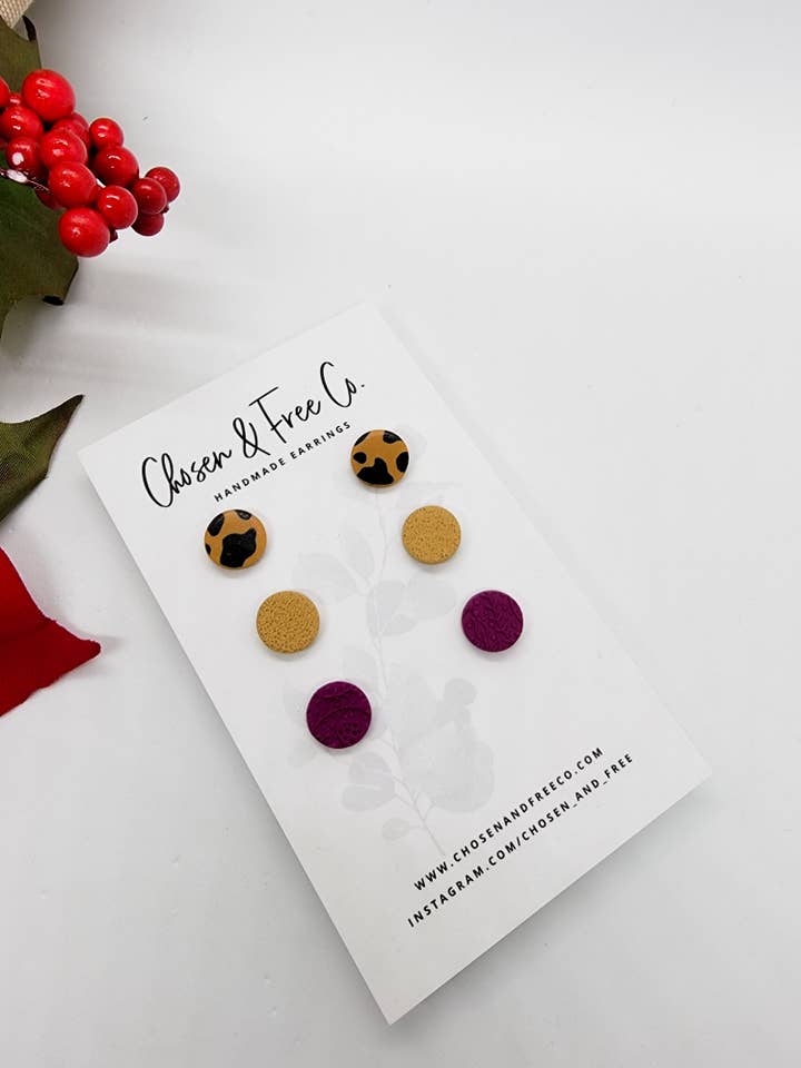 Stud pack - Mustard prints/turnip for wholesale by Chosen & Free Co