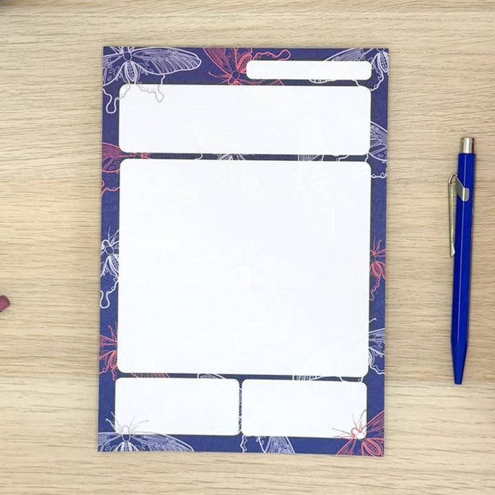 A5 Recycled Paper Daily Planner Pad | Moonlit Moths for wholesale by Holchester Designs
