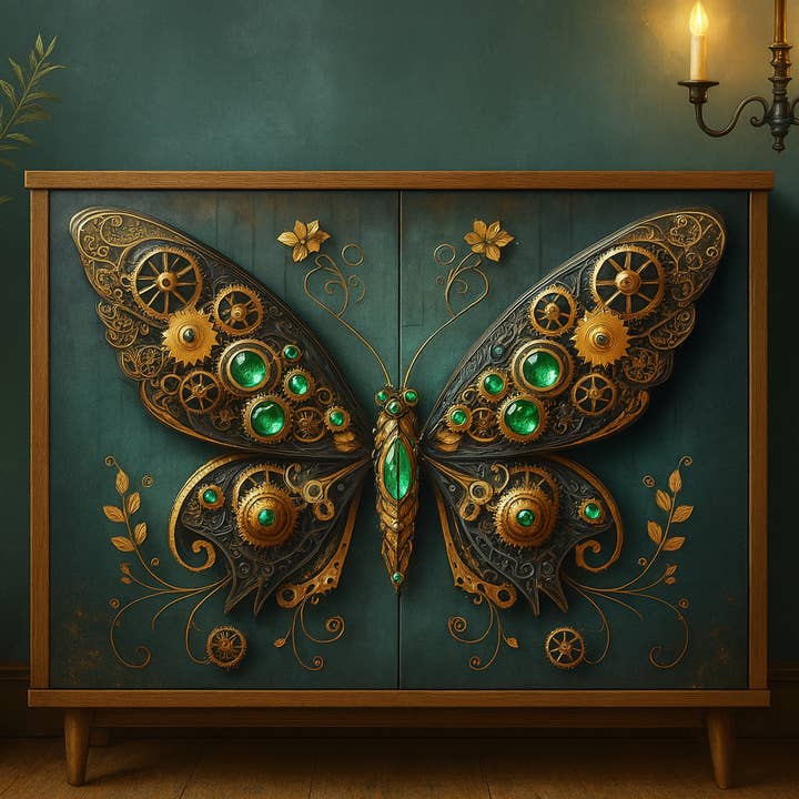 Mint by Michelle - Wholesale Craft supplies - Steampunk Butterfly - A1 Size large decoupage paper2