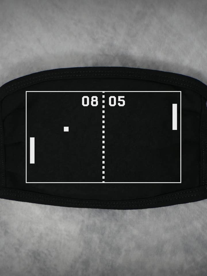 Pong - Adult Face Mask (Black) for wholesale by 24-7 Daddyhood