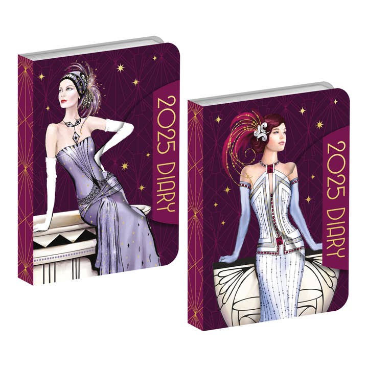 Robert Frederick Ltd – Großhandel Tagebuch – Claire Coxon Mini-Tagebuch, Art Deco 2025, Wochenansicht