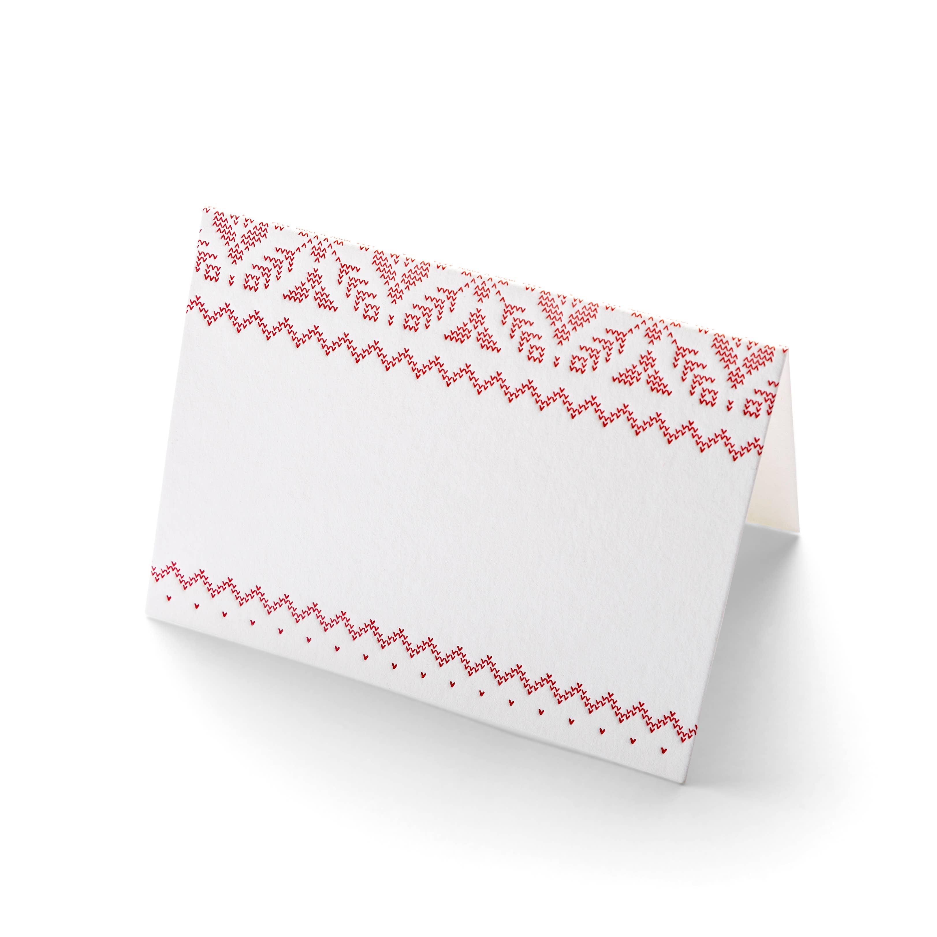 Color Box Design & Letterpress - Wholesale Plaatskaartje - Folded Place Cards | Fair Isle | Kerstvakantie
