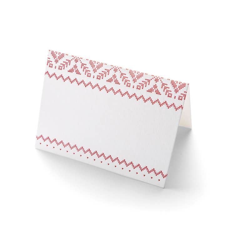 Color Box Design & Letterpress – Großhandel Platz-/Tischkarte – Gefaltete Tischkarten | Fair Isle | Weihnachtsfeiertage