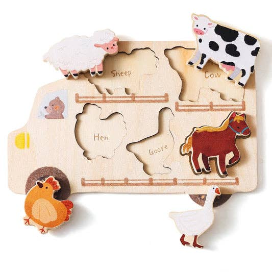 Peaks & Valleys Baby - Wholesale Puzzle - Kids - Farm Animal Wooden Puzzle1