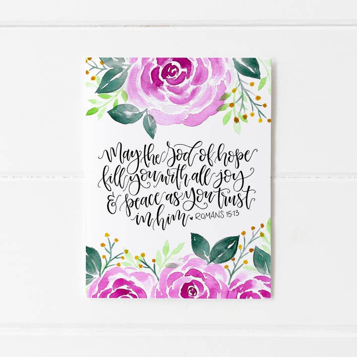 Fill You With Joy & Peace (Romans 15:13) Greeting Card for wholesale by Elizabeth Denniston Design