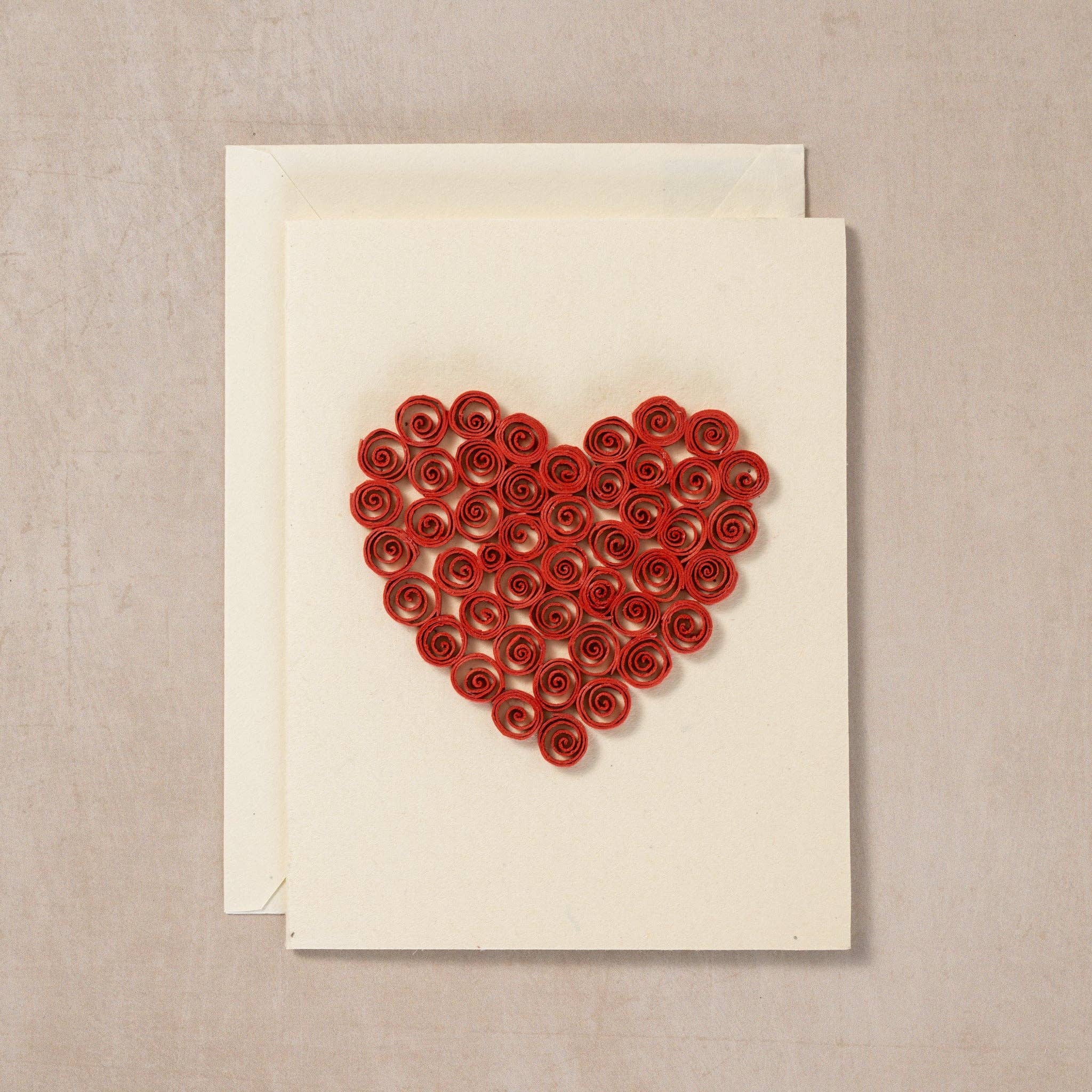 Ten Thousand Villages - Wholesale Love Card - Handcrafted Quilled Heart Card