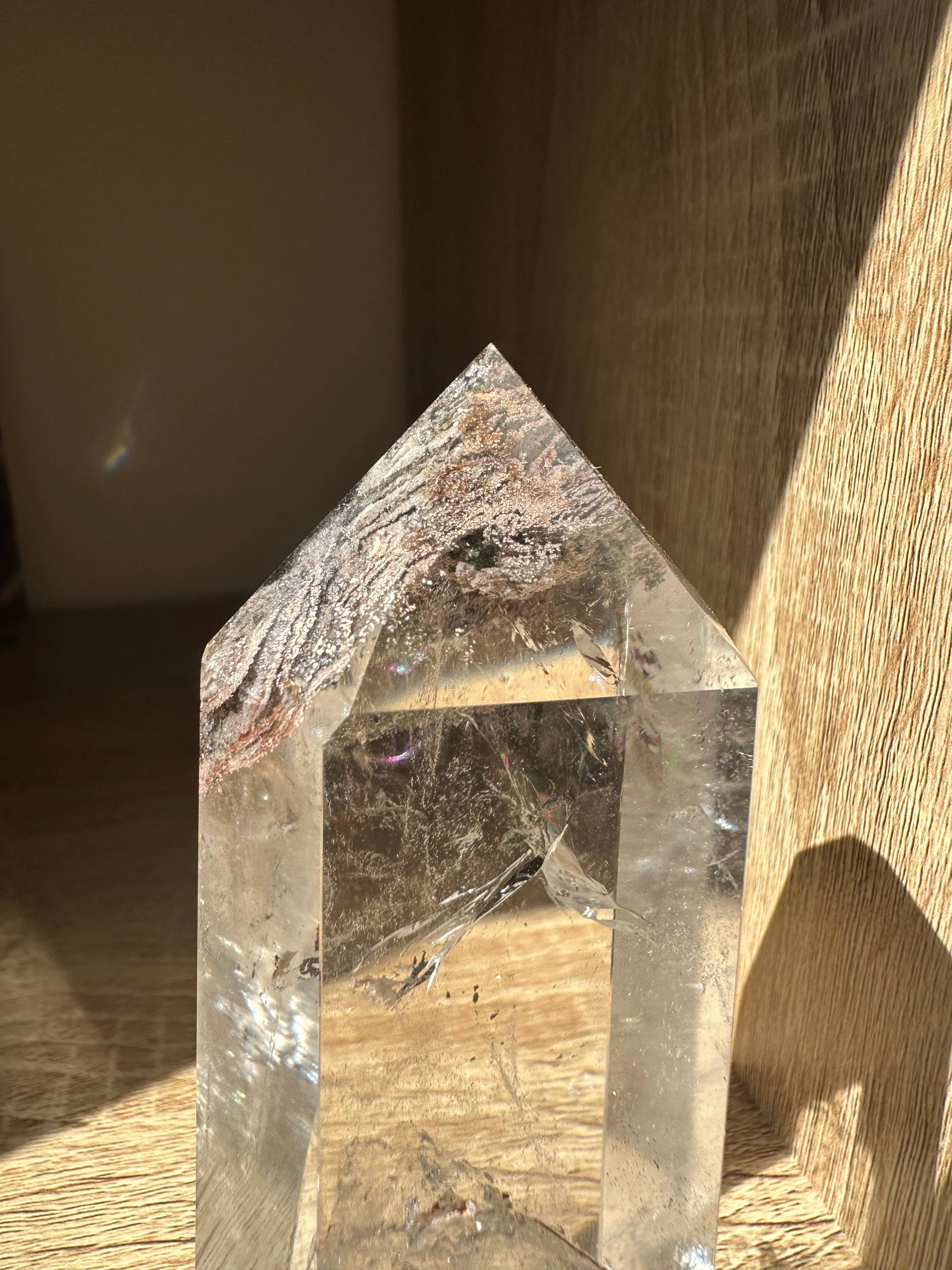 Moon Rituals - Wholesale Spiritual stone/crystal - Rare Natural Garden Quartz tower garden quartz with Rainbow point Lodolite tower Scenic Quartz crystal point green phantom quartz point, Christmas Crystal Gift  #106
