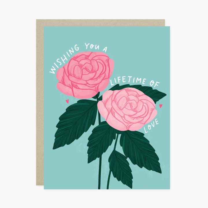 Rozen Levenslange Huwelijkskaart voor wholesale door Barone and Co.