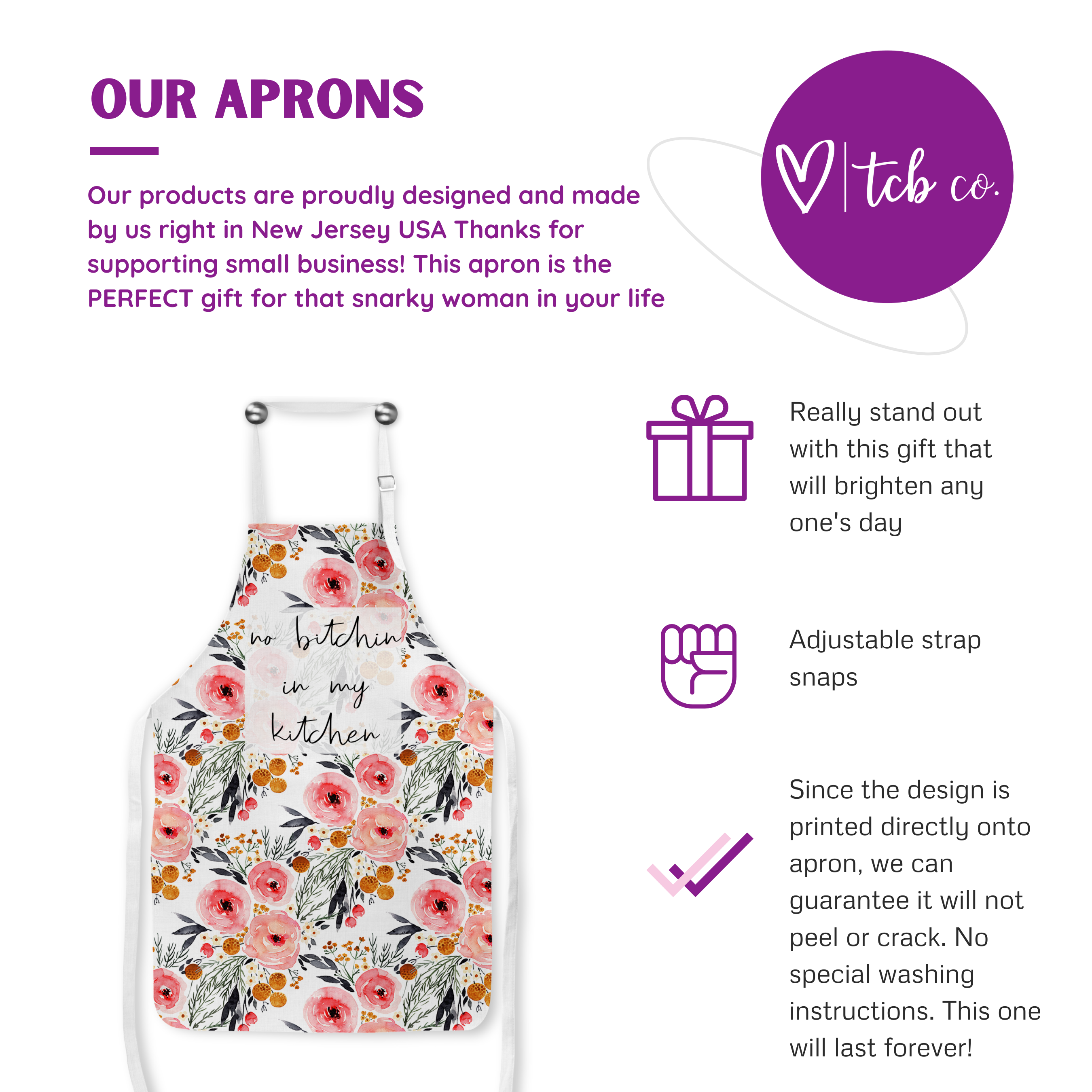 tcbco - Wholesale Apron - No Bitchin In My Kitchen Funny Apron1