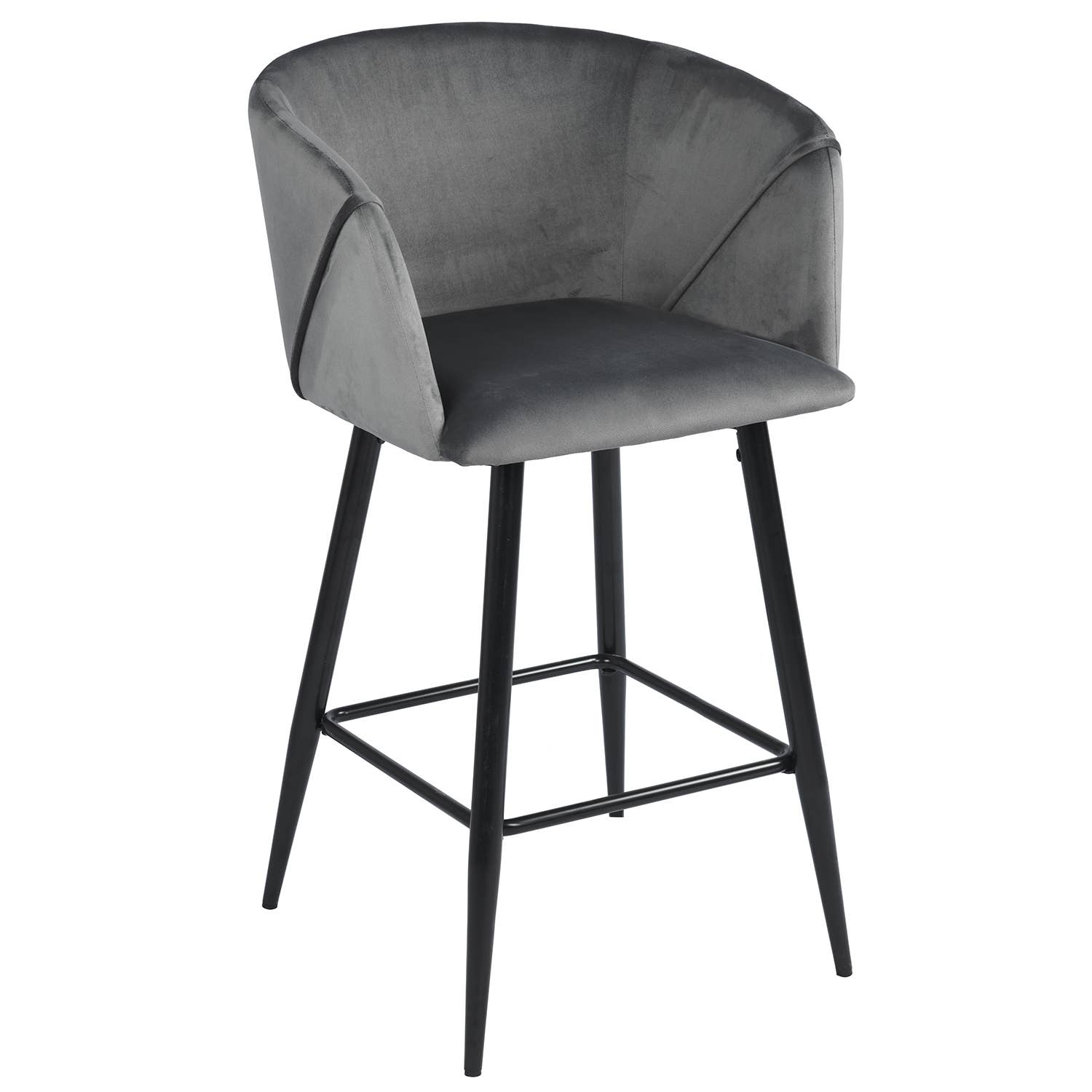 39F Inc. - Vente Tabouret - Tabouret de comptoir en velours ALDRIDGE 26" Chaise de bar Bleu/Gris0