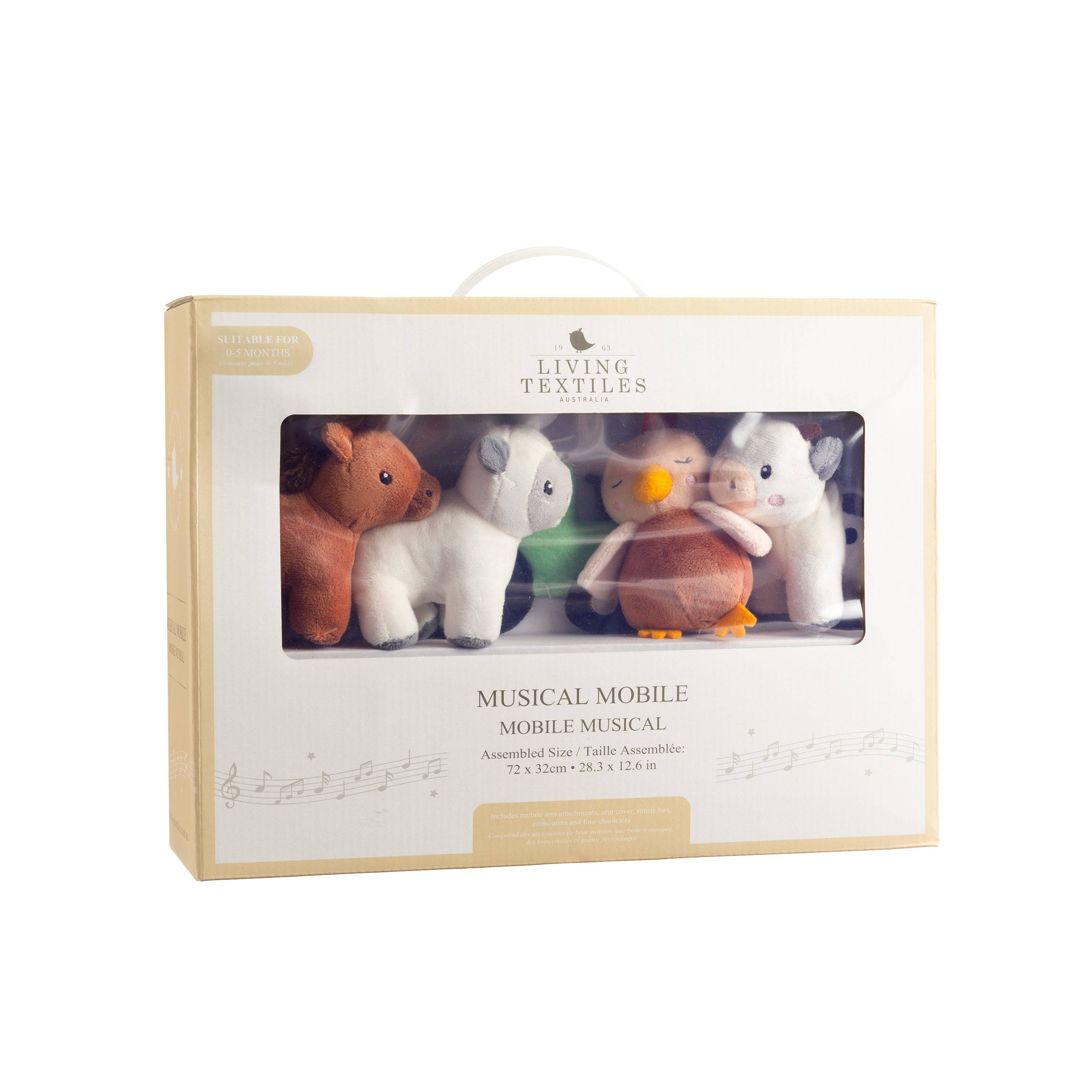 Living Textiles - Vente Mobile pour bébé - Mobile musical - Balade en tracteur4