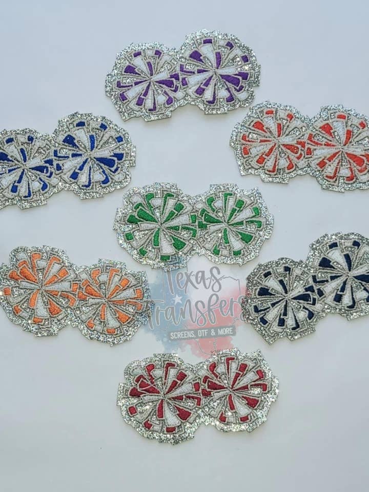Pom Poms Iron-On Patch for wholesale by Texas Transfers