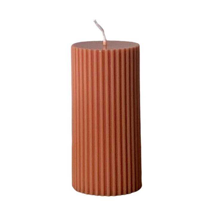 A’lure Striped Pillar Candle S – Ginger gold for wholesale by A'lure Scents