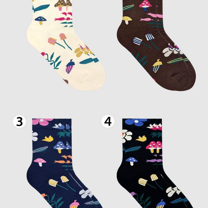 Women's Crew Mushroom Fleur Flower Socks and other Purchase Wholesale polyurethane fabrics. Free Returns & Net 60 Terms on Faire trending on Faire.