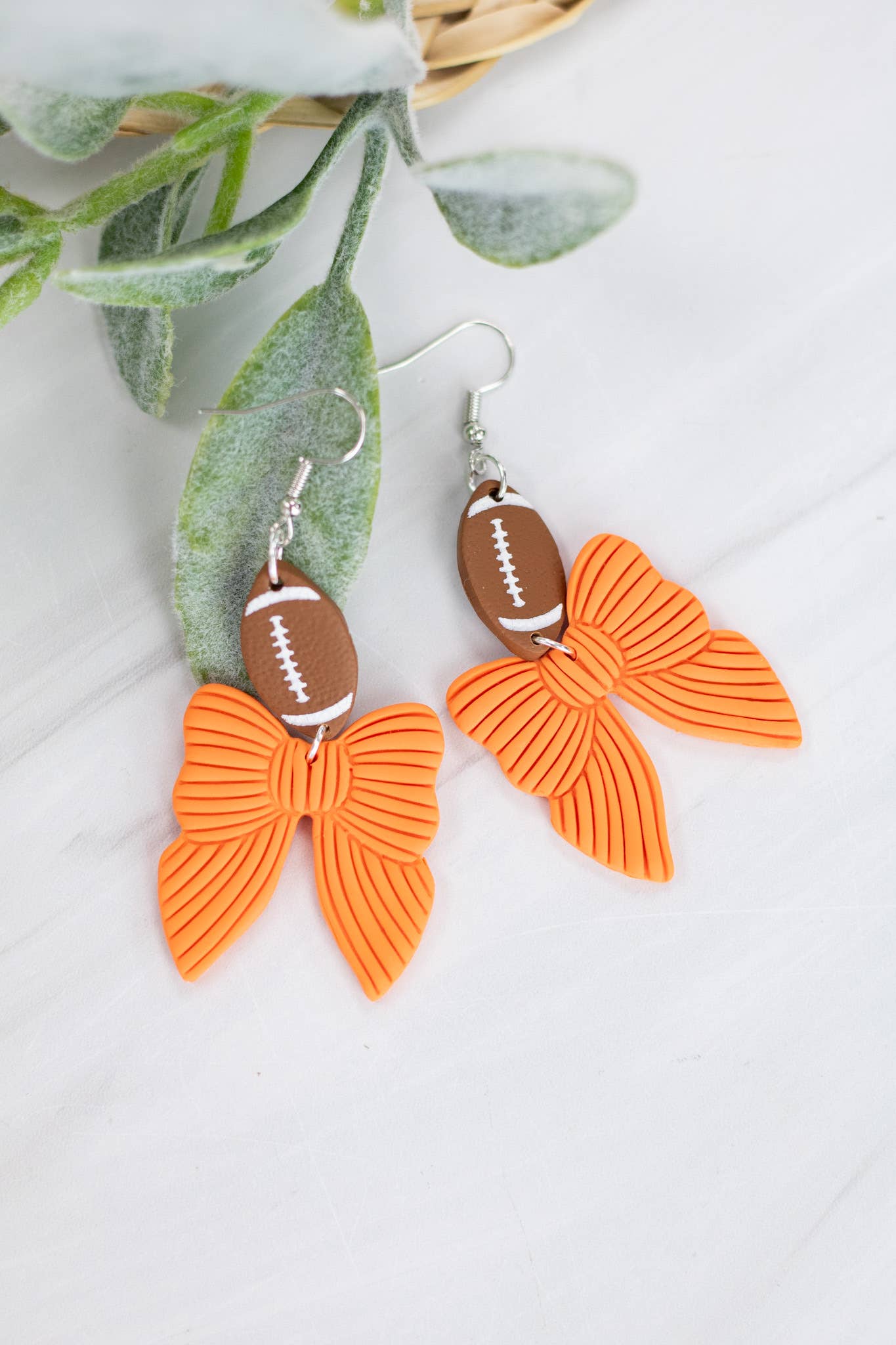 EJ Clay Co - Venta al por mayor Pendientes colgantes - Colgantes de Lazo de Fútbol - Pendientes UT Vols - Pendientes del Equipo0