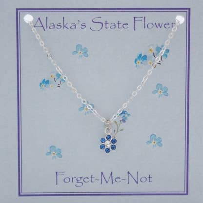 Semaki & Bird – wholesale Hänge-/berlockhalsband – Alaska Förgätmigej Inte Halsband - sterling silver hänge0