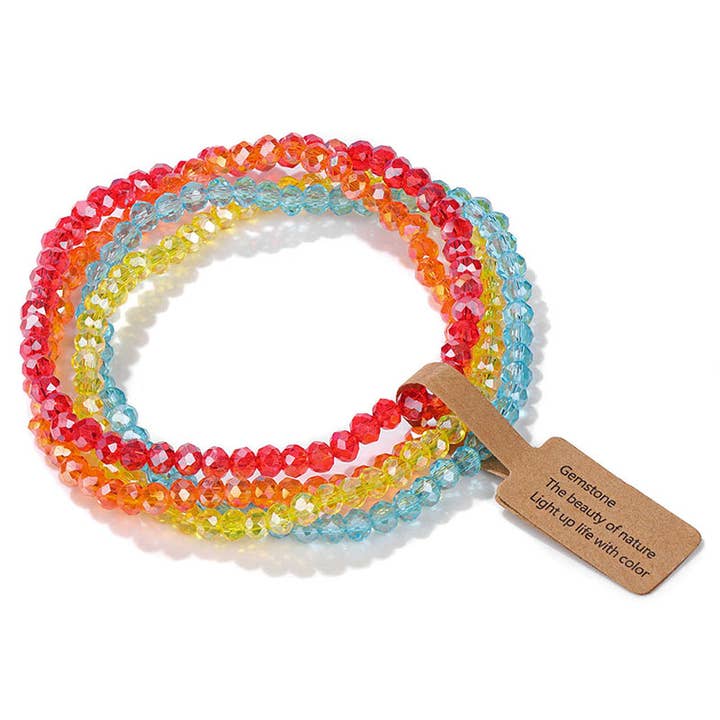 NINEXIS - Wholesale Jewelry Set - CWAJE1185_GLASS BEAD 4 SET BRACELET