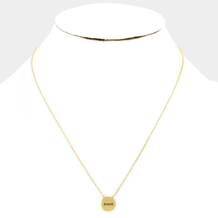 Sensibling Corp. - Wholesale Pendant/Charm Necklace - BRAVE _ Message Pendant Necklace3