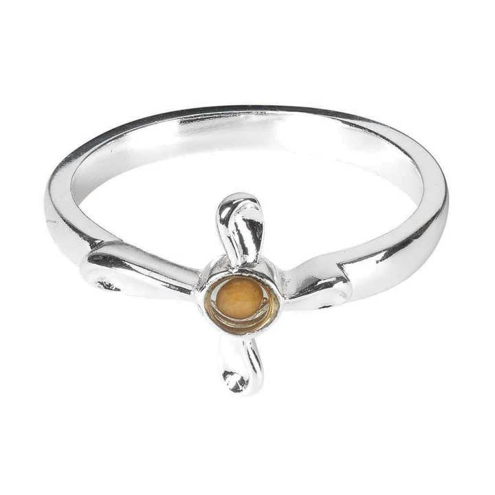 Ring - Must Sd Petal Crs Sil Plt 9/16" Sz6 for wholesale by Dicksons