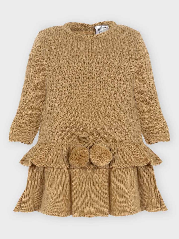 Stickad klänning med veck för wholesale av Minhon