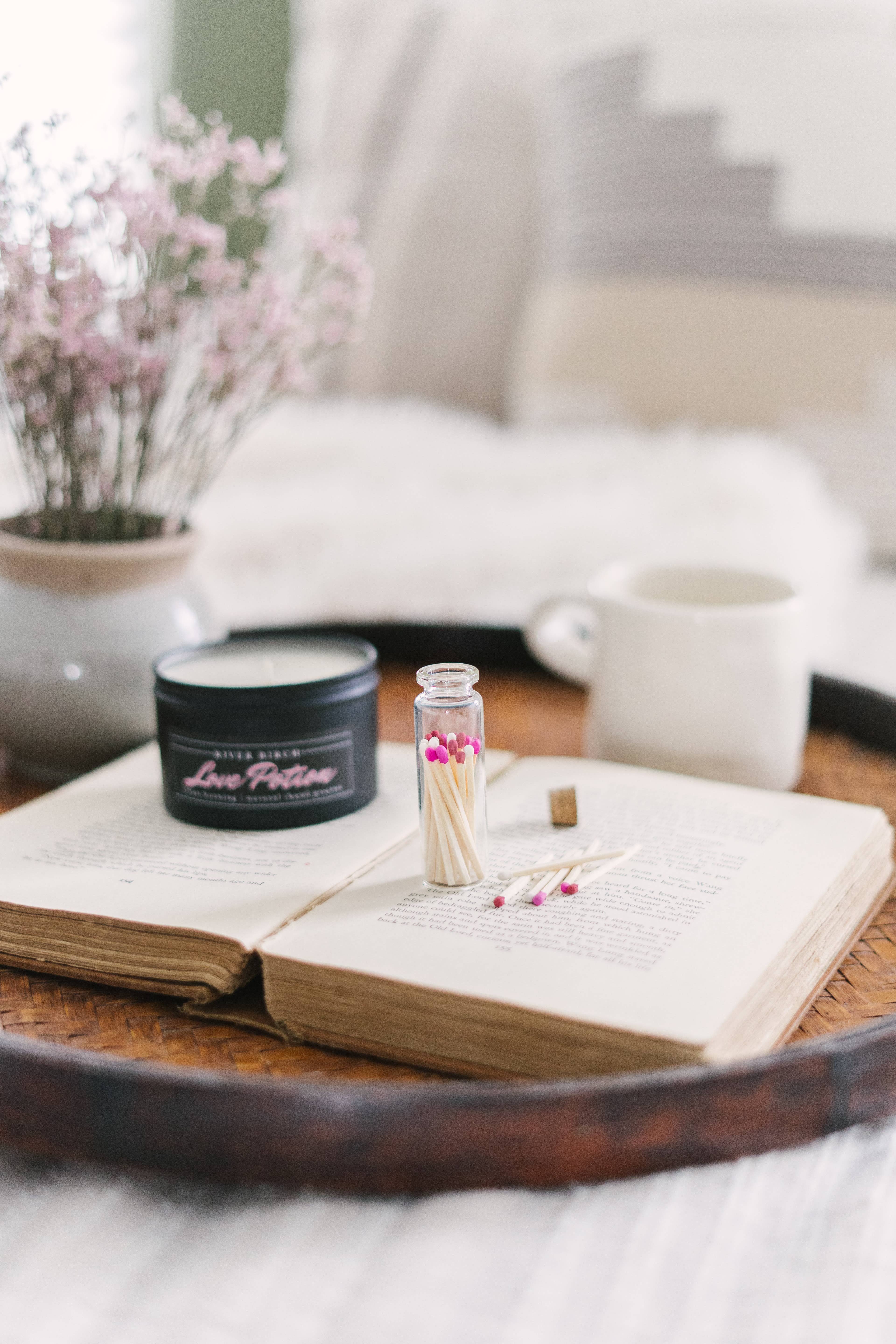 River Birch Candles - Wholesale Matches - 2in Valentines Decorative Matches In Jar with striker3