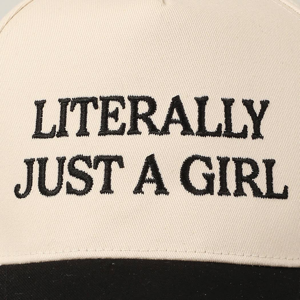 Fashion City - Wholesale Baseball Cap - Unisex - Literally Just A Girl Embroidery Two Tone Trucker Hat5