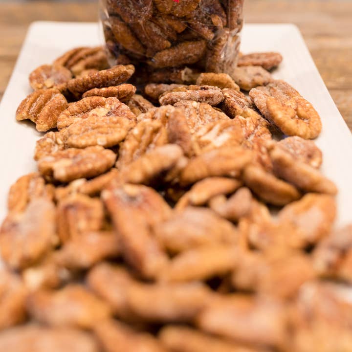 Praline Pecans - 5 oz Roadie Tub for wholesale by Oliver Pecan Co.