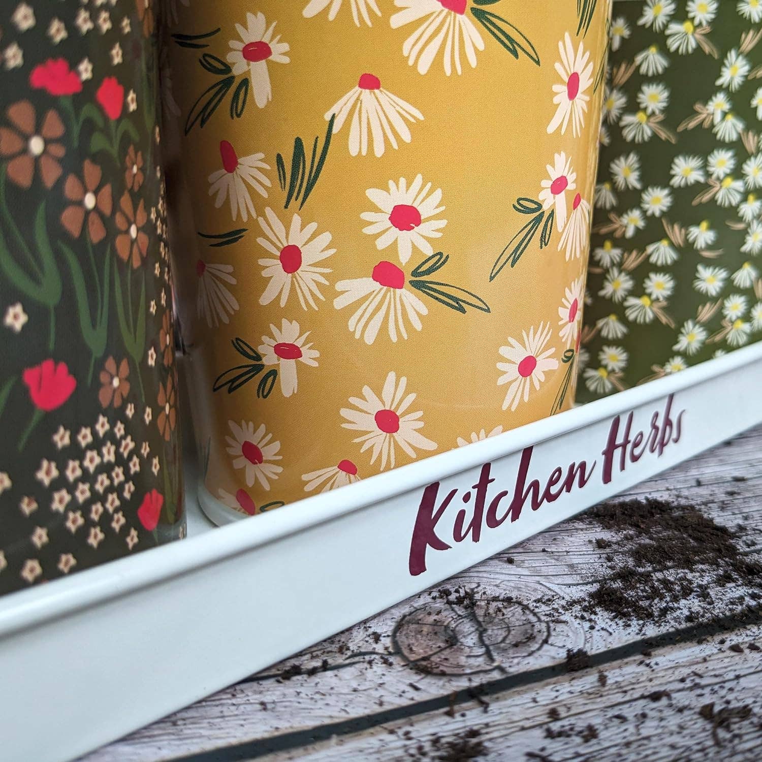 Robert Frederick Ltd - Wholesale Plant Pot - Willow and Belle  Kitchen Herb Pots and Tray - Set of 3 Enamel Plant Pots3