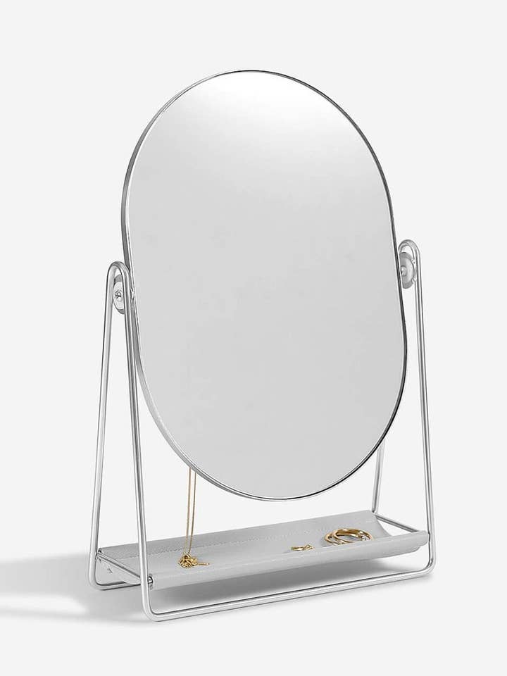 Pebble grey mirror for wholesale by Stackers