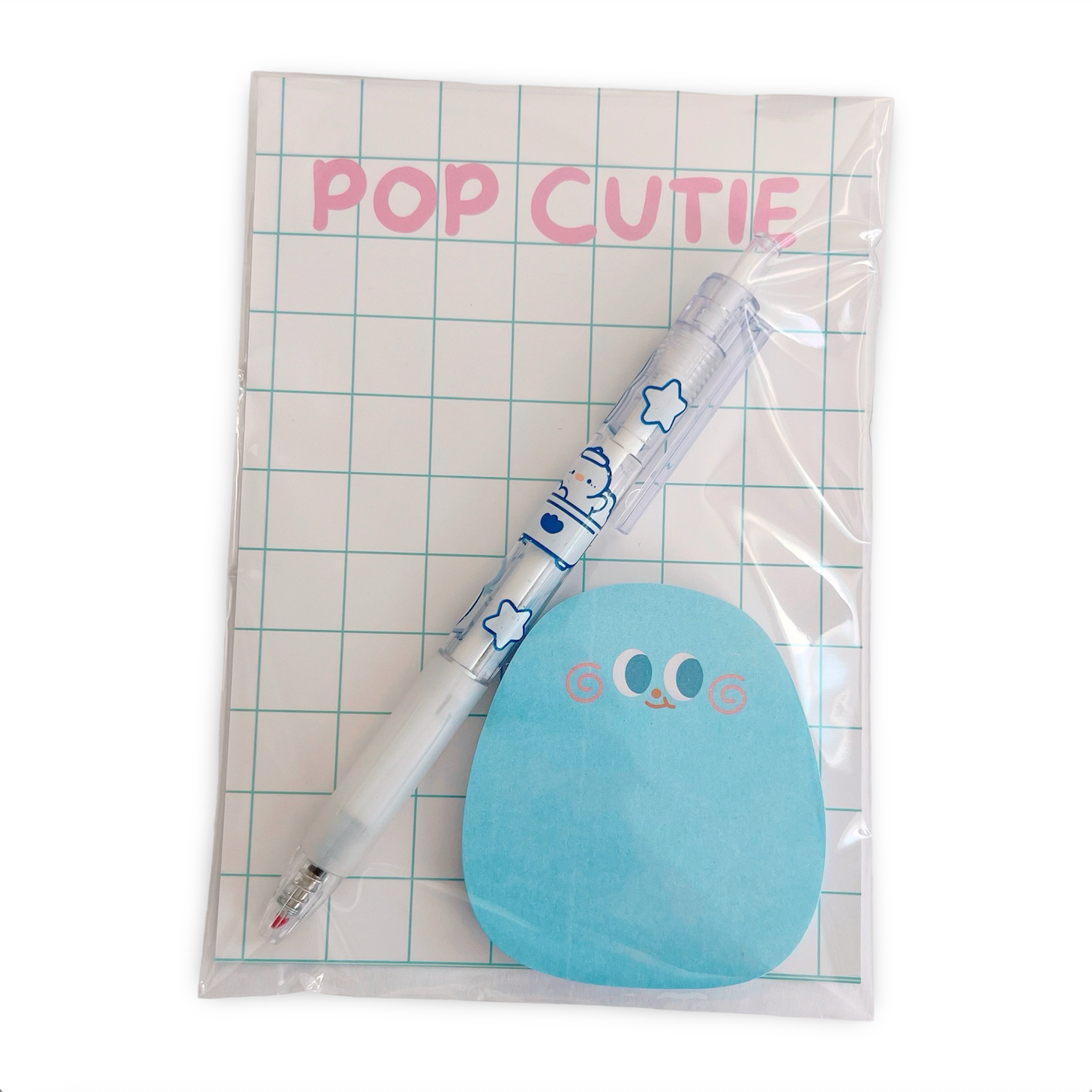 Pop Cutie Accessories & Gifts – wholesale Stationery/notecard set – Small Blue Dot Stationery Set - Memo Pen - Stocking Stuffers2