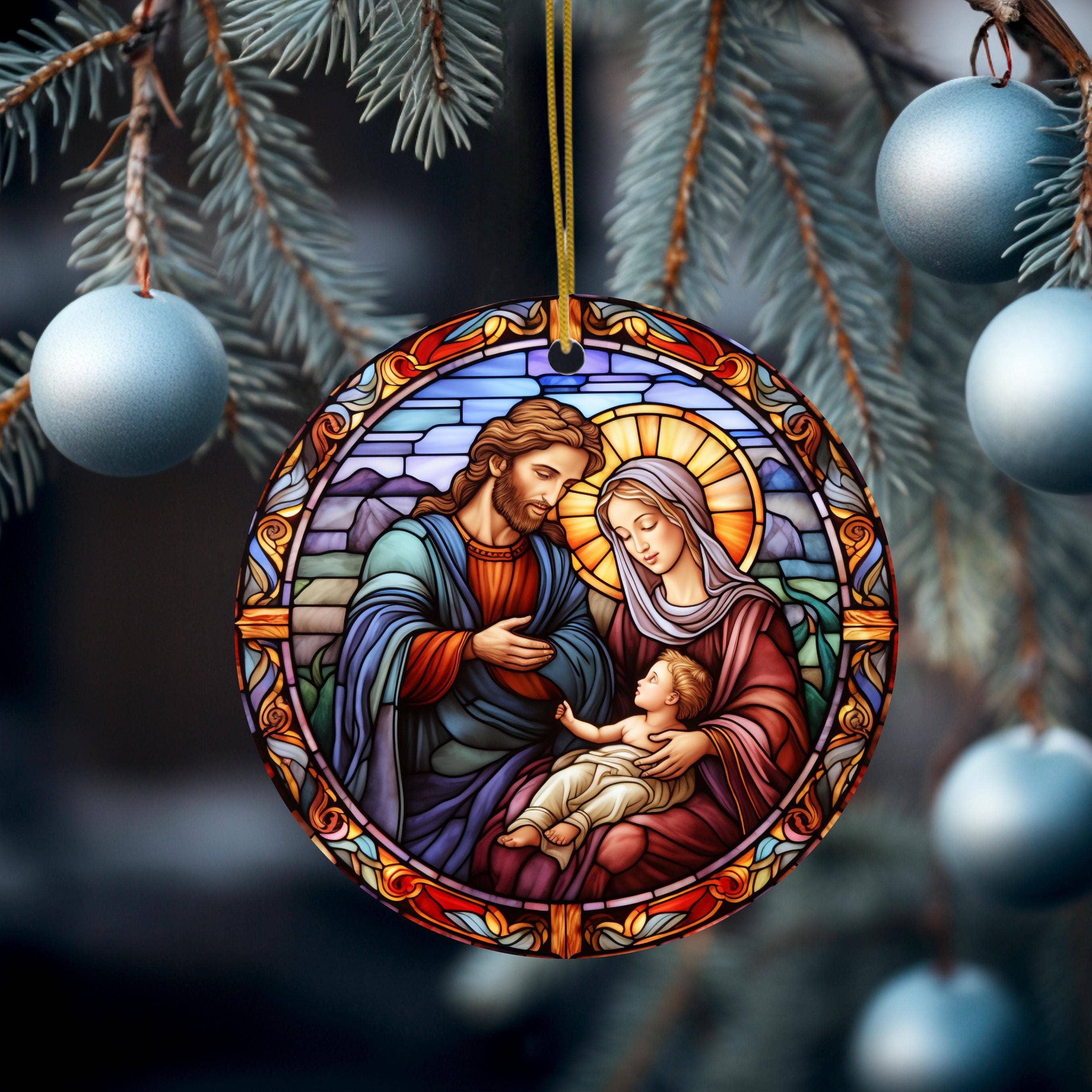 Fernville Creations - Wholesale Ornament - Nativity Scene, Stained Glass Image Christmas Ornament9