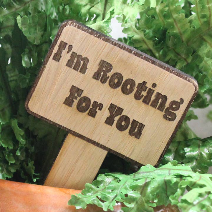 I'm Rooting For You — Pflanzenpfahl aus Holz für den Großhandel von Raven Design