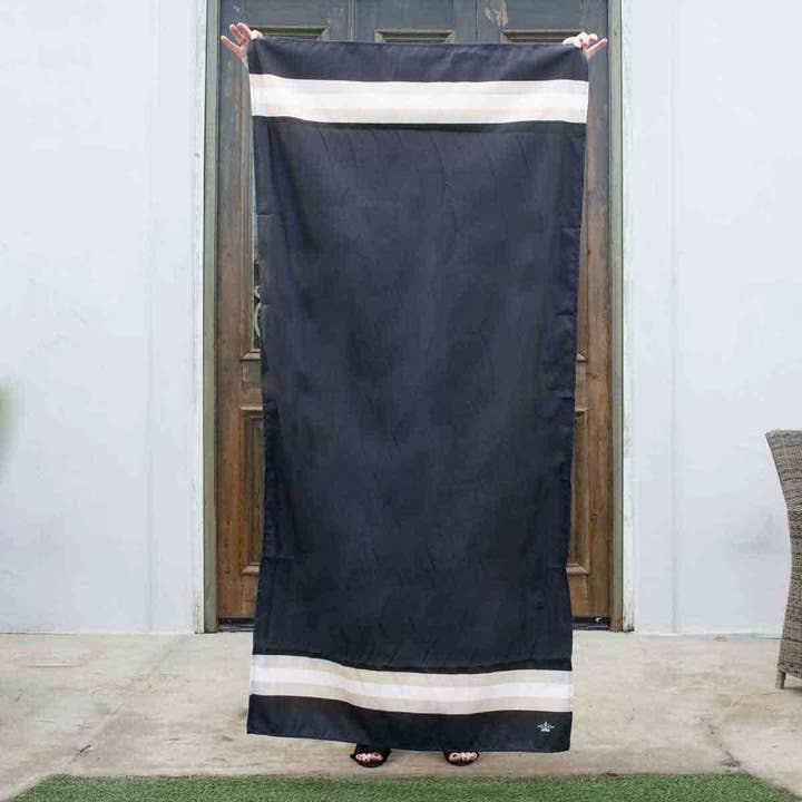 The Royal Standard - Wholesale Beach Towel - Curacao Beach Towel Black/Shell 34x70