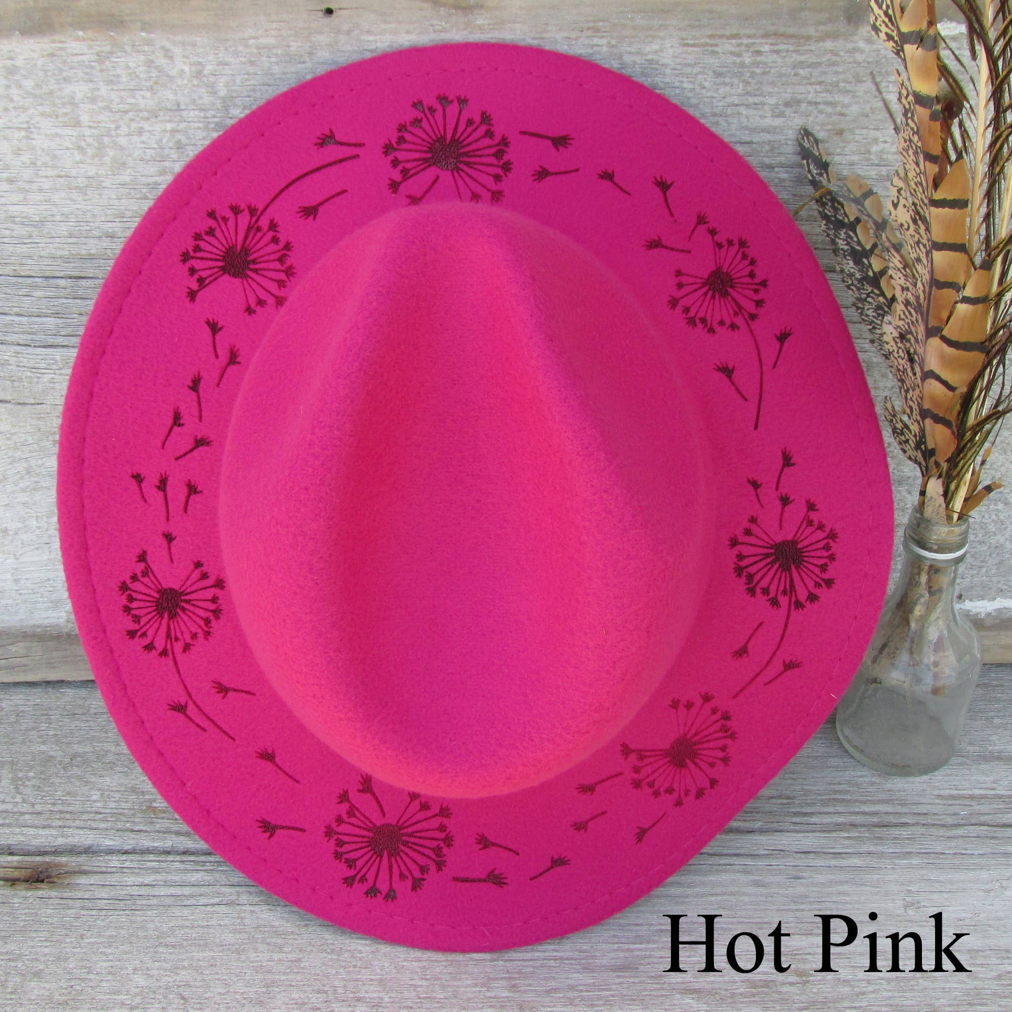 Memories for Life - Wholesale Fedora - Women's - Burned Felt Hat - Lasered Fedora Cowboy Hat - Cheetah7