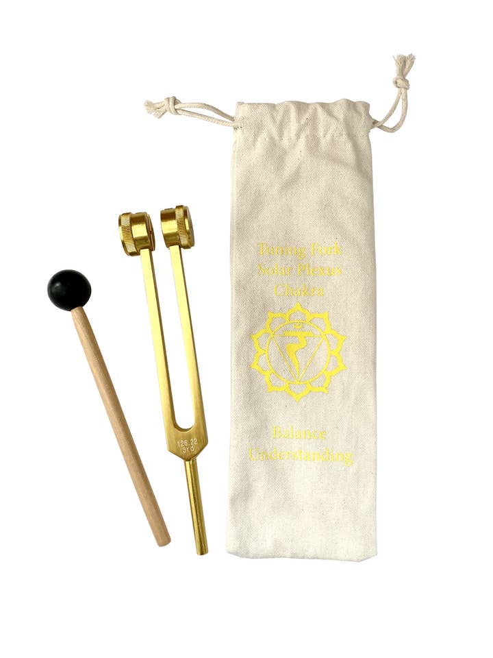 (PC)TUNING FORK - YELLOW/SOLAR PLEXUS CHAKRA TUNED WITH STI for wholesale by Oceanic Linkways Inc