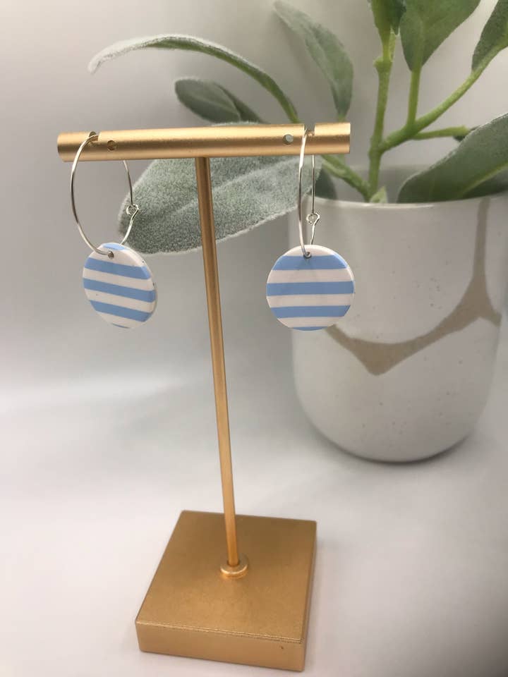 Game Day Hoop-Light Blue and White for wholesale by Looped